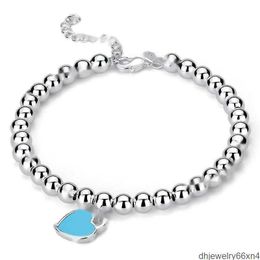 Bracelets de charme Bracelet de créateur pour femmes Love Heart T Bijoux de luxe Argent Rouge Bleu Rose Titane Chaîne Enseignants Cadeau 1vb5 DBSG