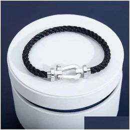 Bracelets de charme Designer Forces 10 Bracelet Lettre de luxe Men Fashion Trend Femmes Classic Jewelry High Quality Horseshoe Pattern Drop Otwbt