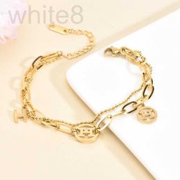 Bracelets de charme Designer H Family Circle Crecte Letter Bracelet Bracelet à chaîne épais