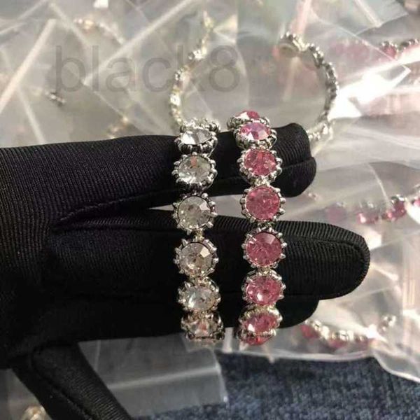 Bracelets de charme Designer Rose Diamant Bracelet Ouvert Version Haute Plein Diamant Femme Bracelet Personnalisé Mode Bracelet Lumière Bijoux De Luxe 5X70