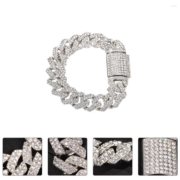 Bracelets de charme Bracelet cubain en diamant pour homme, chaînes en acier inoxydable, bracelet de cheville en fer, corde en alliage
