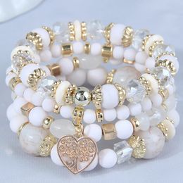 Bracelets de charme DIEZI Bohème Blanc Cristal Perles Brin Pour Femmes Filles Ethnique Arbre De Vie Wrap Bracelet Pulseira Feminina 231027