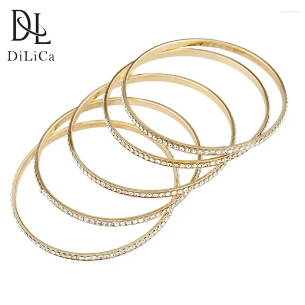 Bracelets de charme Dilica Fashion Femmes Bracelet Bohemian Alloy Rhingestone Brangle Femelle Vintage Bijoux Gold Couleur en or