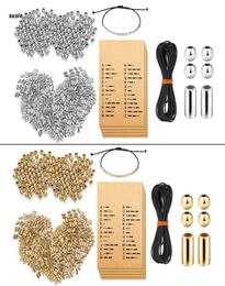 Bracelets de charme Bridile de fabrication de bricolage Kit d'espaceur rond Perles à long tube