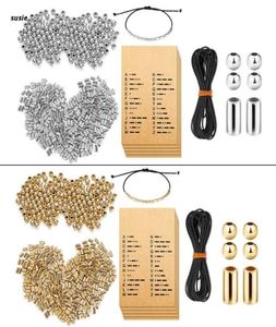 Bedelarmbanden doe -het -zelf armband makende kit ronde spacer kralen lange buis handmatig verstelbare ketting morse code card 7248316