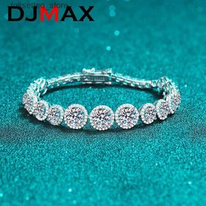 Bedelarmbanden DJMAX 11.1CT Moissanite voor dames Top Origineel 925 Sterling Zilver Las Luxe Moissanite Diamanten Ketting Nieuw 2023 L240319