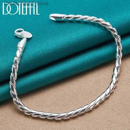 DOTEFFIL 925 sterling zilveren armband 4 mm slangenketting schroef Past op Europese zilveren bedel DIY mode bruiloft sieraden dames heren Q230925