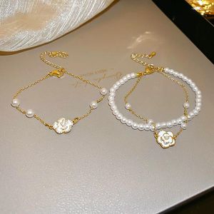 Bracelets de charme Bracelet de chaîne de fleurs de chamèle de zircon chamelia pour les femmes bijoux de mode vintage