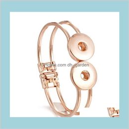 Bedelarmbanden drop levering 2021 sieraden manchet bangle snap knop armband verwisselbare WOM6r