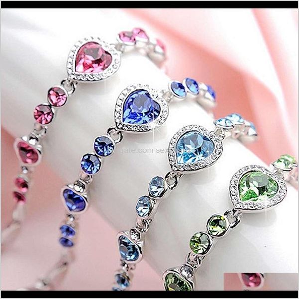 Bracelets de charme Drop Livraison 2021 Bijoux Cadeau Mode Dame Pleine Diamant Amoureux Constellation Océan Coeur Cristal Bracelet Xeyof