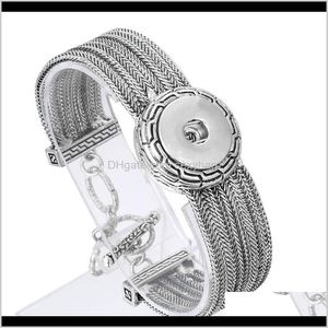 Bedelarmbanden drop levering 2021 metalen snap armbange strass sier kleur armband pasvorm 18 mm 20 mm knop sieraden voor vrouwen mannen obde4