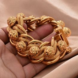 Bedelarmbanden Dubai gouden kleur armbanden voor mannen vrouwen bruiloftsketen islamitische moslim Arabische Arabische sieraden Afrikaanse armband geschenken 230425