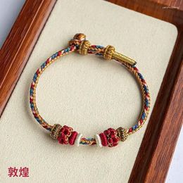Bedelarmbanden Dunhuang kleur bijpassende handgebreide touwarmband Fortune Good Luck Rood