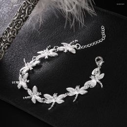 Bedelarmbanden Acht Dragonfly dames handmode zilveren kleur meisjes geluk fijne sieraden groothandel trendy vrouw 2023 cadeaus
