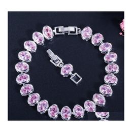 Charme Bracelets Élégante Mariée Femmes Bracelet Blanc Plaqué Or Cubique Cz Braclet Pour Filles Fête De Mariage Cadeau Ami 3734 Q2 Drop De Dh4Ab