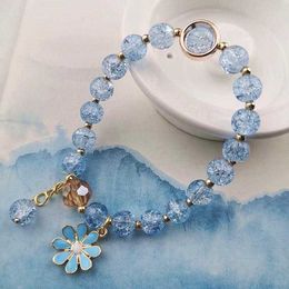 Bedelarmbanden elegante mode kristallen bloem kralen armband voor vrouwen senbangle ins populair ontwerp kristallen armband sieraden pulseras pulsera z0426