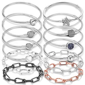 Bracelets de charme Élégant Pulseira Femmes Original 925 Bracelet en argent Infinity Serpent Chaîne Pour Fit Charms DIY Fine Bijoux Cadeau 230215