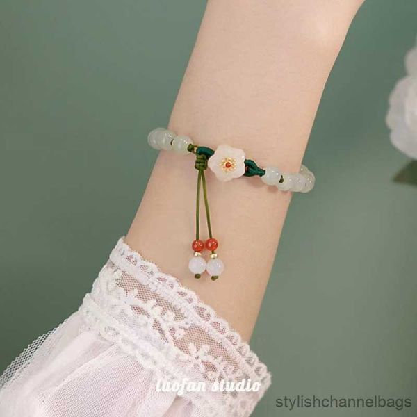 Pulseras con dijes, pulseras redondas elegantes, regalos de fiesta de flores de Color blanco para mujer, accesorios de joyería de moda R230905