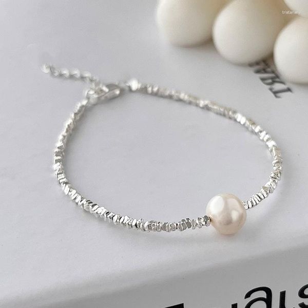 Pulseras con dijes, elegante, brillante, cadena geométrica, pulsera de perlas, brazalete para mujer, accesorios de joyería de lujo, regalos E844