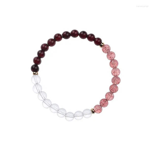 Bracelets de charme élégant cristal blanc fraise pierre et bracelet de grenade cadeau parfait