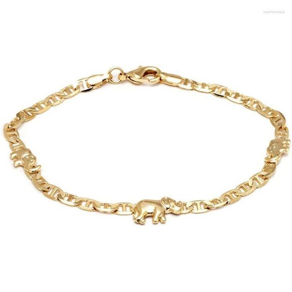 Pulseras con dijes, tobilleras de elefante para mujeres, hombres, niñas, joyería de Color dorado, cadenas para pies, accesorios religiosos y de boda Raym22