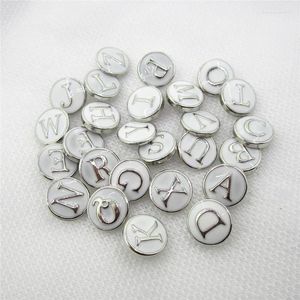 Charm Armbanden Emaille 26pcs Wit A-Z Alfabet Snaps Knop 12mm Verwisselbare Snap Sieraden DIY ArmbandenBangles Ginger Charms