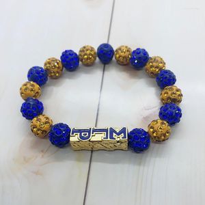 Bedelarmbanden email kleur metaal sigma gamma rho bead armband sorority samenleving glanzende strass sieraden elastische bangle