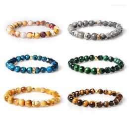 Bracelets porte-bonheur énergie hommes Bracelet Bracelet pierre naturelle oeil de tigre Yoga bijoux réduire le poids perles irrégulières Pulseras