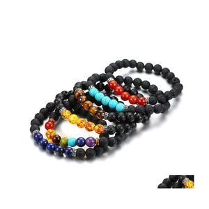 Bedelarmbanden etherische oli￫n diffuser kralen voor unisex lava rock natuursteen streng armband yoga sieraden q72fz drop levering dhidj