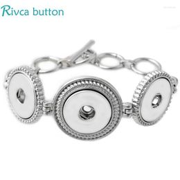 Charm Bracelets Est Design Fit 18mm Button Chain Antique Silver Metal Snap Bracelet JewelryCharm Lars22