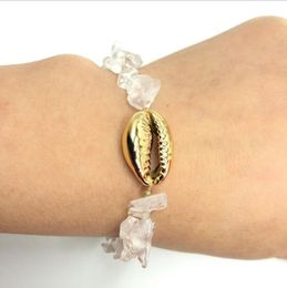 Bedelarmbanden etnische goud kleurschaalvormige metalen armband armband sieraden voor vrouwen feest cadeau mode touw keten