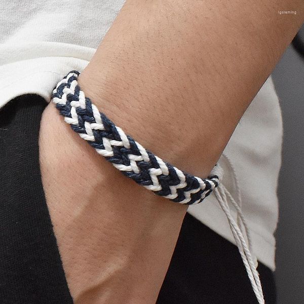 Pulseras de encanto Estilo étnico Amistad tejida para mujeres Chica Moda Trenzado Hecho a mano Borlas Wrap Pulseras ajustables