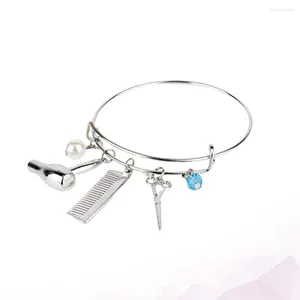 Bracelets de charme extensible coiffeur bracelet coiffeur bracelet ciseaux peigne sèche-bijoux cadeau pour l'obtention du diplôme