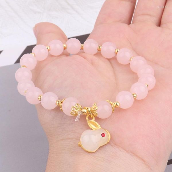 Bracelets porte-bonheur perles de cristal exquis pendentif pour femmes filles bonne chance amulette perlée bijoux cadeaux d'anniversaire