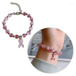 Bracelets porte-bonheur exquis monde sida alliage de ruban rose pour les femmes doux esthétique Harajuku bijoux de mode