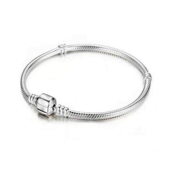 Pulseras con dijes Precio al por mayor bajo de fábrica 925 Pulseras de plata esterlina M Cadena de serpiente Ajuste Charm Bead Brazalete Pulsera Regalo de joyería para Dhman