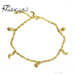 Bracelets de charme Fairladyhood pour les femmes Couleur or Little Moon Bracelet de chaîne en acier inoxydable cadeau Pulseira féminina