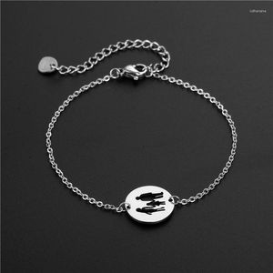 Charm Armbanden Familie Serie Vriendschap Metalen Armband Moeder Vader Zoon Ronde Zilveren Kleur Ketting Vrouw Paar Moederdag Sieraden Geschenken