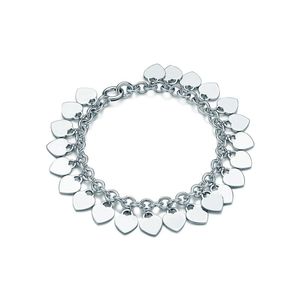Bracelets de charme célèbres 100% 925 marques de créateurs argentés sterling classiques bracelet bracelet multi-coeur