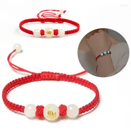 Pulseras con dijes Moda 12 Zodíaco chino para mujeres Hombres Hecho a mano Tejido Lucky Red Rope Pulsera Brazalete Charms Joyería Regalos de cumpleaños