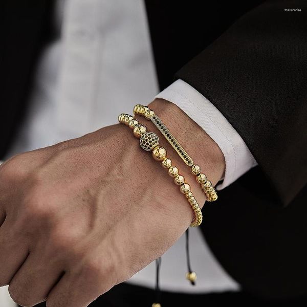 Bracelets de charme Mode 2 pièces / ensemble tube de tête de léopard hommes bracelet à la main tisser des perles de corde pour le cadeau de bijoux