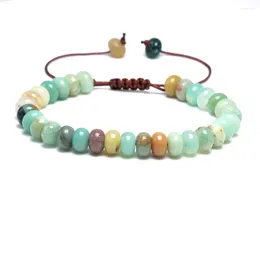 Bracelets à charme Bracelet de perles de mode pour femmes Stone naturelle Amazonite Abacus Chakra Meditation Yoga Men Bijoux Mujer Pulsera