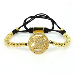 Bracelets porte-bonheur perles de mode tête de léopard incrusté Zircon corde chaîne bracelets hommes montre accessoire Pulseras Mujer