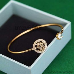 Pulseras con dijes Moda Hermoso árbol de la vida Pulsera de dama Personalidad Encantadora Puede abrir Adornos de mano de diamantes de imitación ajustables Regalos85 XL89