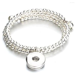 Bracelets porte-bonheur mode bohème 18mm métal bouton pression perles Bracelet élastique multi-tour autour bijoux montres femmes