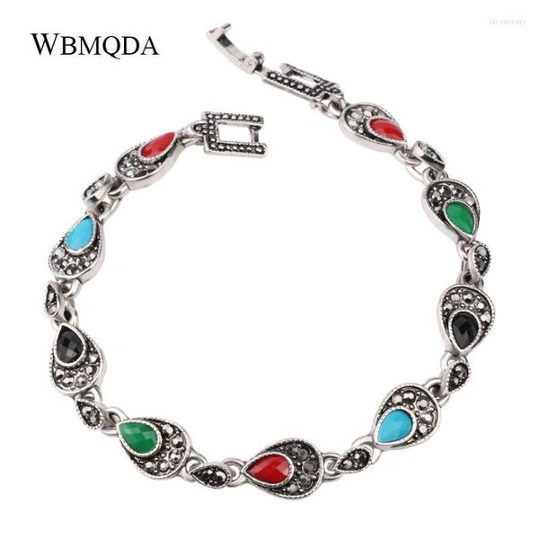 Charme Bracelets Mode Boho Paon Plume Cristal Bracelet Vintage D'été Rouge Pour Les Femmes Ethnique Tibétain Bijoux 2022CharmCharm Lars22