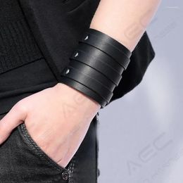 Bedelarmbanden modearmband heren polsbondage pu lederen harnas met drie rijen smalle bands fetisj gay gotisch punk stijl feest a j