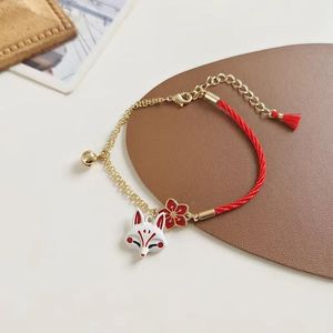 Bracelets porte-bonheur mode dessin animé pour filles femmes esthétique fleur rouge chaîne Bracelet femme bel Animal Bracelet bijouxCharmCharm