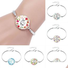 Charm Armbanden Mode Katholieke Schrift Glas Cabochon Voor Vrouwen Relin Christelijke Heilige Bijbel Wrap Bangle Luxe Sieraden Drop Delive