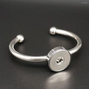 Bedelarmbanden mode charmante roestvrijstalen metalen metalen snap armband bangle passen 18 mm knoppen sieraden groothandel sg0061